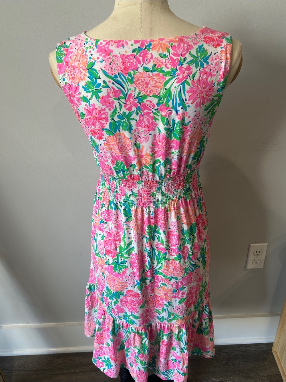 Lilly Pulitzer Pink Floral V-Neck Tiered Mini Dress - Picture 5 of 5